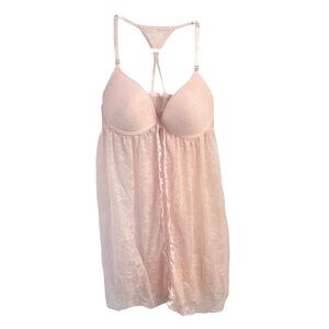 Pink Lace Babydoll Bra Lingerie Top